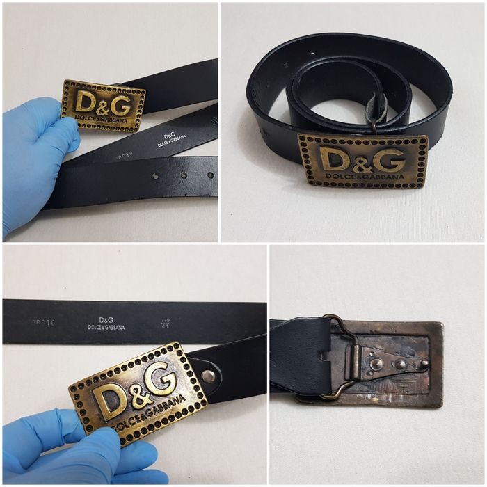 Curea D&G reglabilă centura Dolce Gabbana piele naturală neagră, alamă