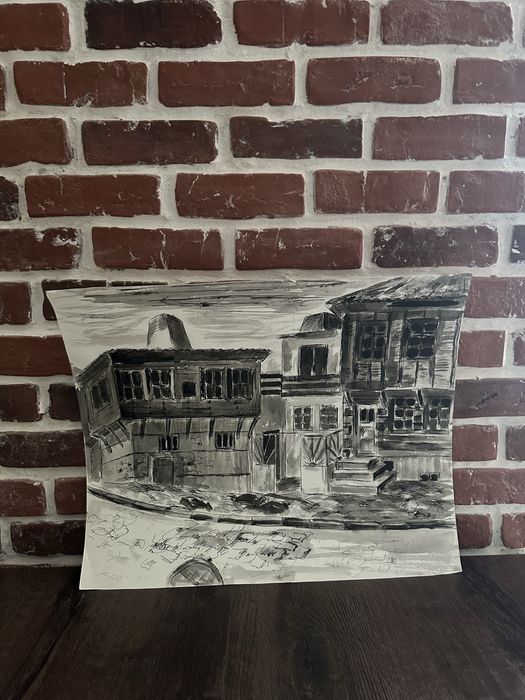 Картина на стара тиха улица 55х45см