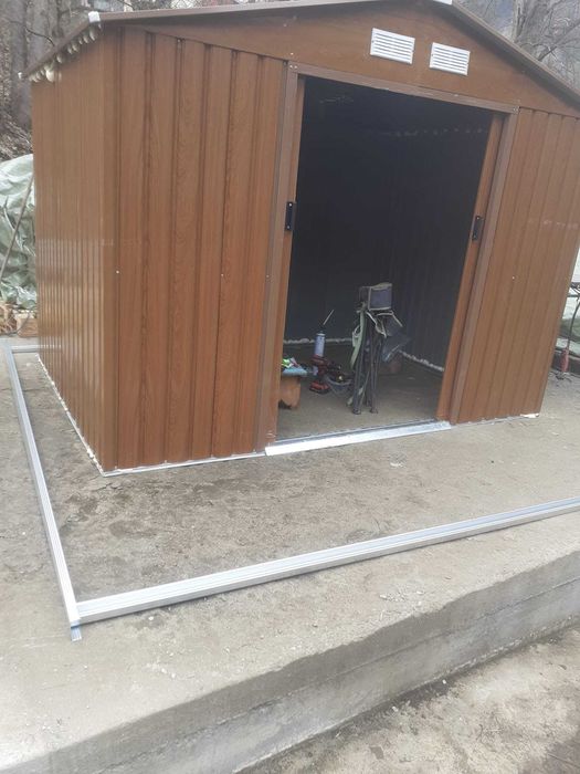 casuta de gradina maro metal