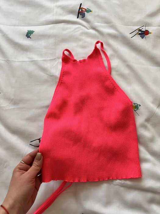 Потник / топ с гол гръб розов