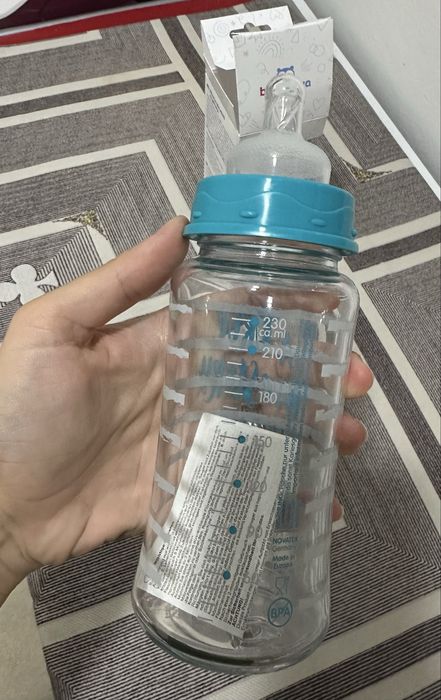 Biberon din sticla cu gât larg Baby nova