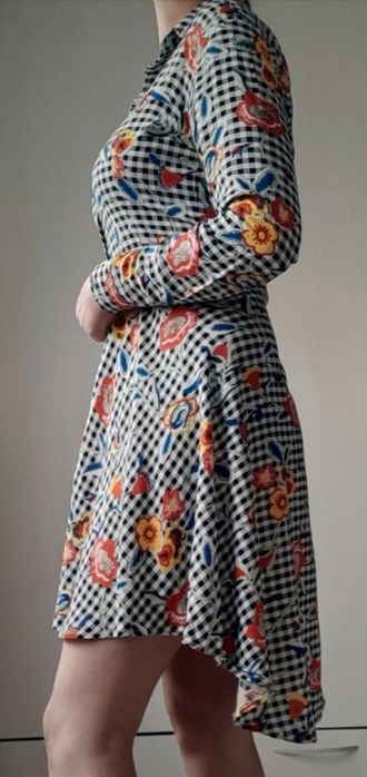 Rochie tip cămașă asimetrica material moale