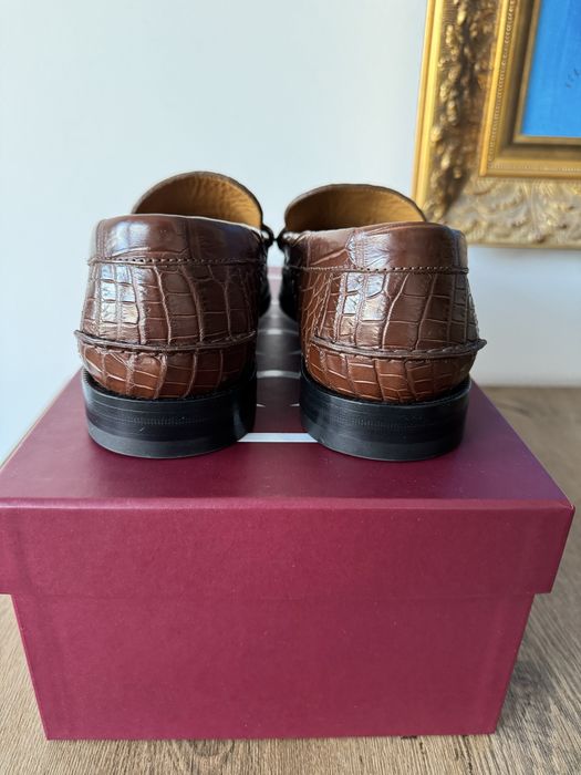 Mocasini Gucci piele de crocodil