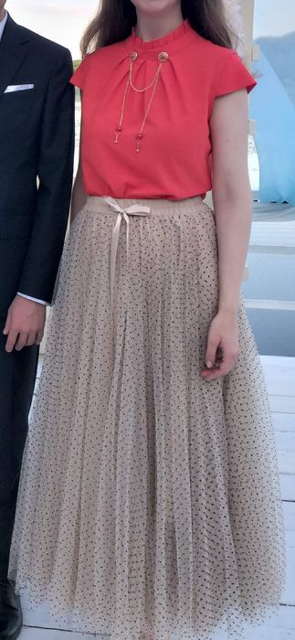 Fusta din tulle cu buline de catifea, m. S-M, Meli Melo