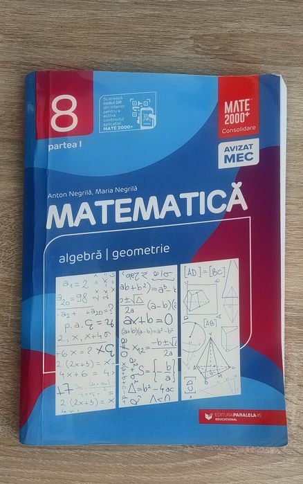 Vând culegeri matematica clasa a VIII-a partea I și partea a II-a