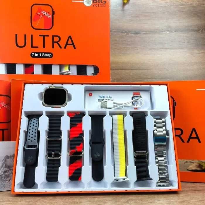 Ултра смарт часовник 7в1 със 7 различни каишки, Smart Watch