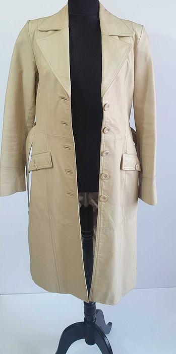 Haina geaca trench Amisu piele naturala marimea 36