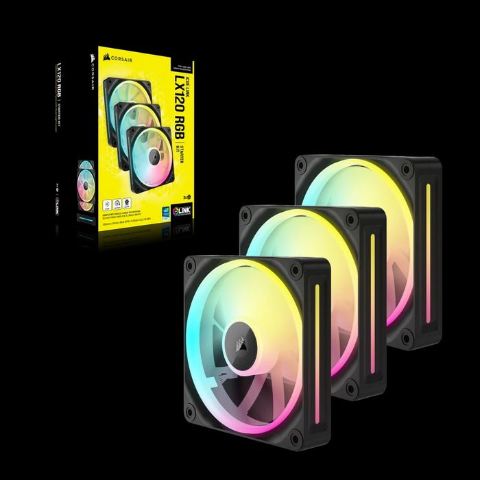 Ventilatoare CORSAIR iCUE LINK LX120 RGB BLACK, triple pack