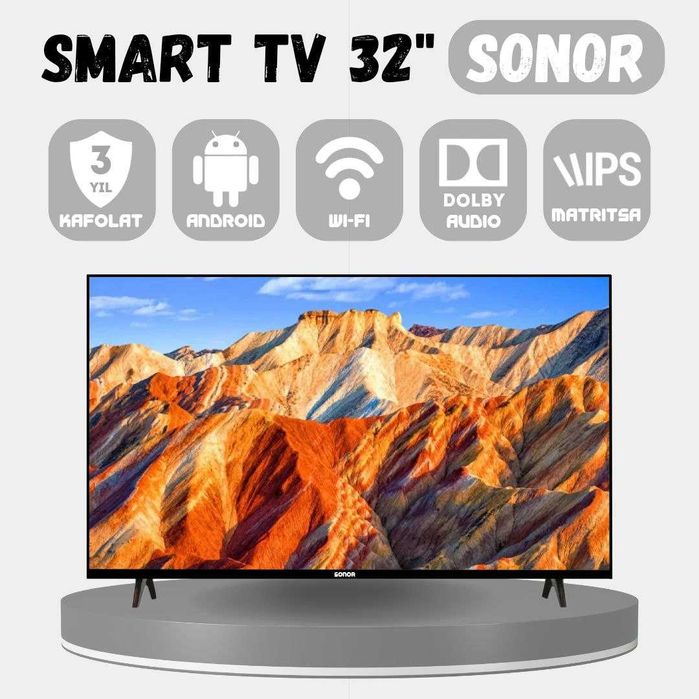 Телевизор Sonor 32/smart/android 14/dolby audio/доставка/прошивка есть