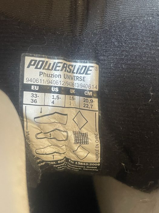 Ролери Powerslide, ночер 33-36