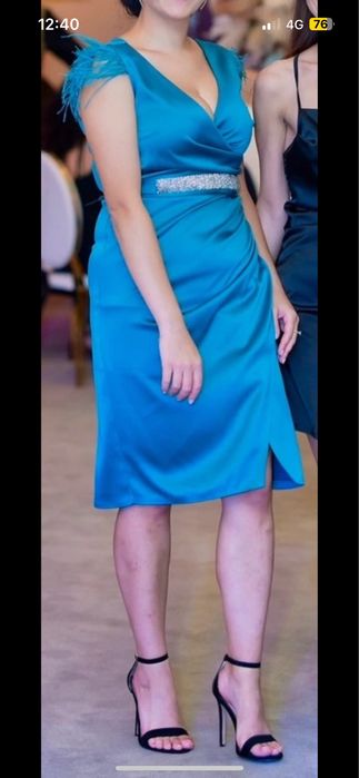 Rochie eleganta culoarea turcoaz