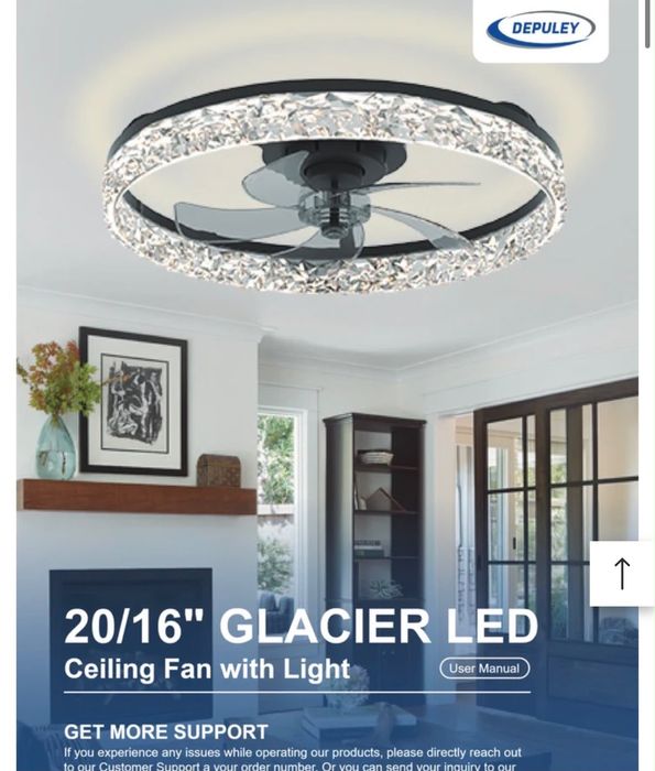 Ventilator de tavan Depuley Glacier LED-20”- iluminare LED+ telecomanda+control pron aplicatie