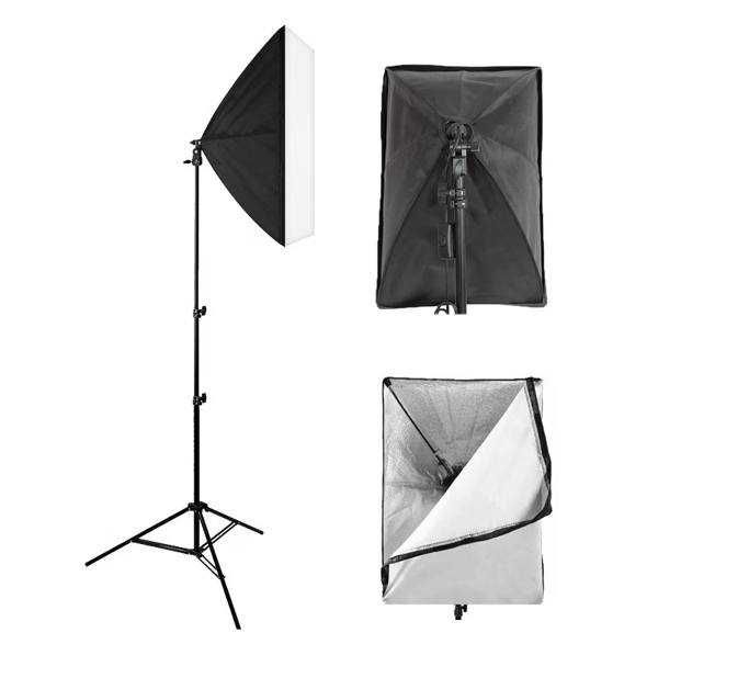 Софтбокс комплект за непрекъсната светлина 70x50cm за фото студио