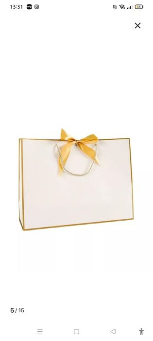 Подарочный пакет с лентой  35*30*10