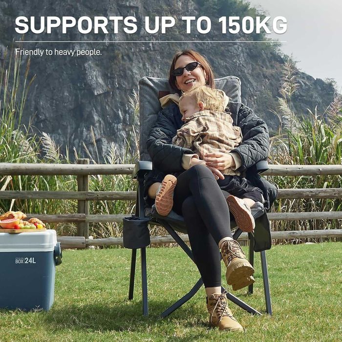 Луксозен, голям сгъваем стол, с висока облегалка 69см, до 150 кг