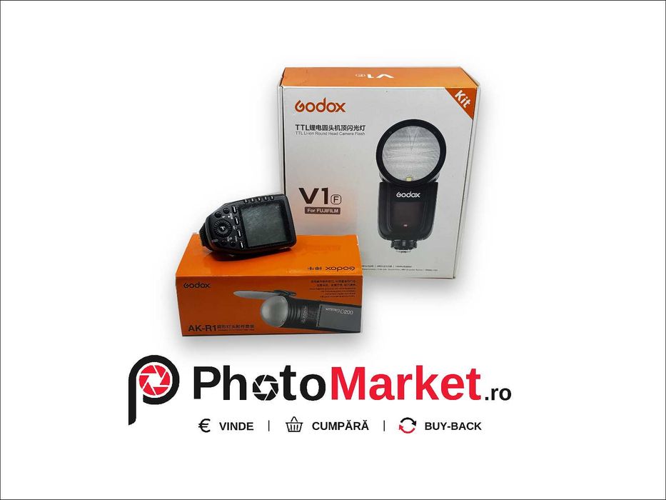 Blit Godox V1 - Fujifilm + AK-R1 + Bonus trigger - Factura + Garantie