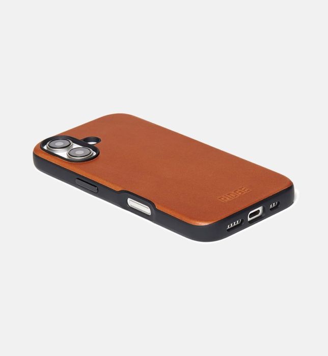 Husa piele leather case originala Apple iPhone 16 Brown Maro