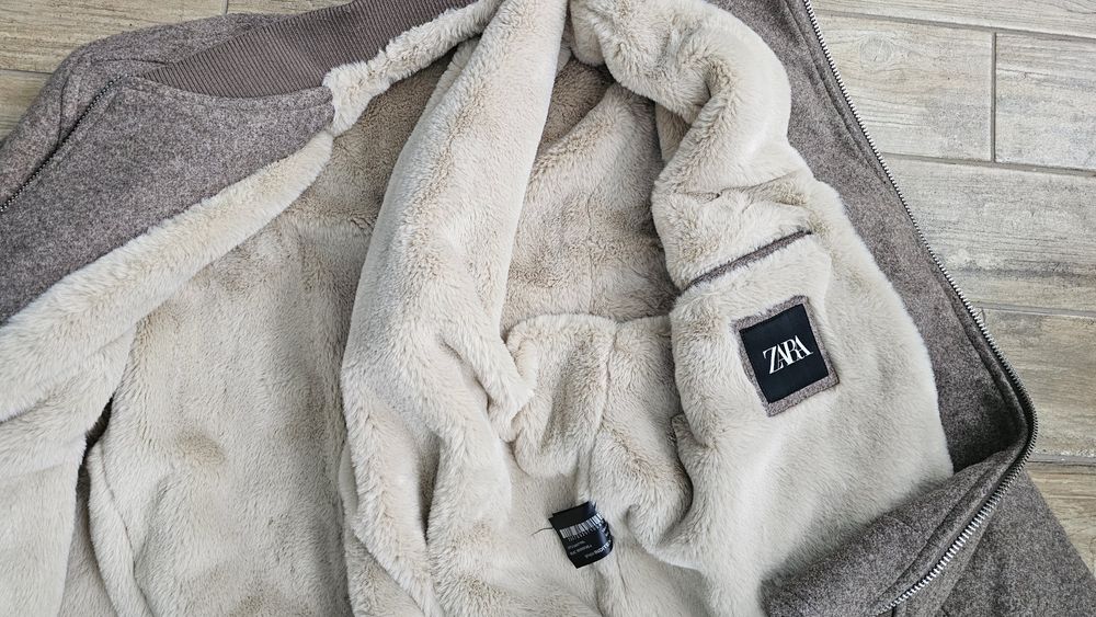 Мъжко зимно яке ZARA, бежово-кафяво, р-р L/42