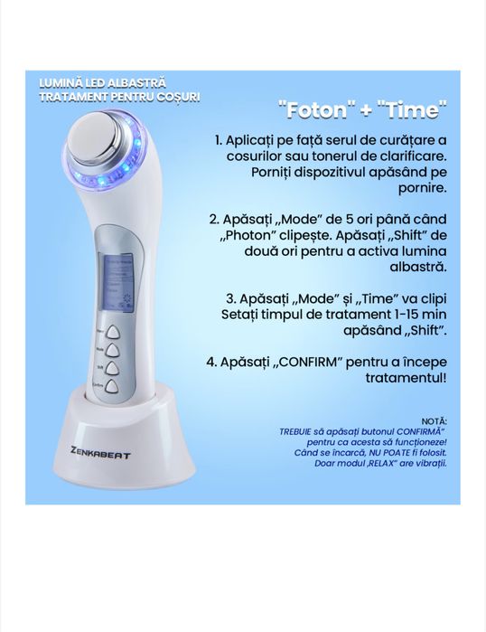 Aparat profesional pentru Tratament Facial Zenkabeat 10T-Plus