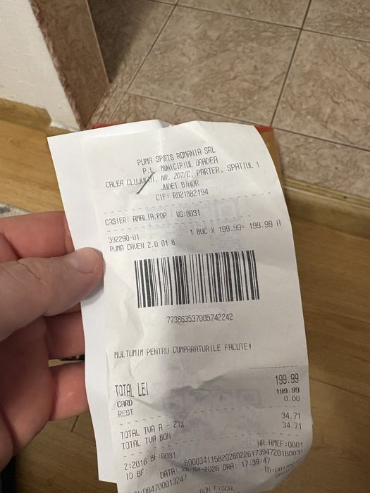 Adidasi puma, fofoositi i singura data.