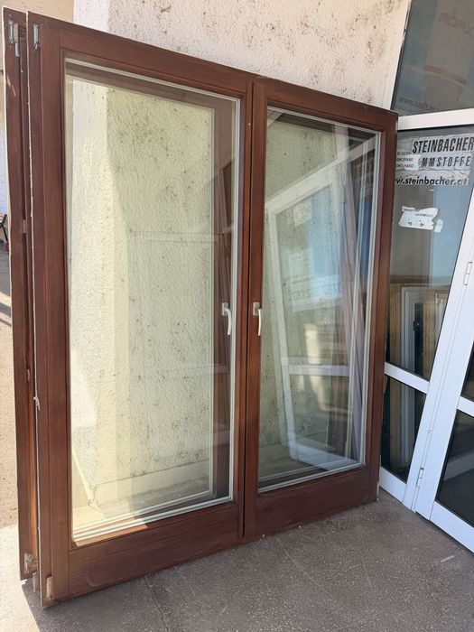 Usi de terasa 2 canate dublu termopan lemn(2 buc)
