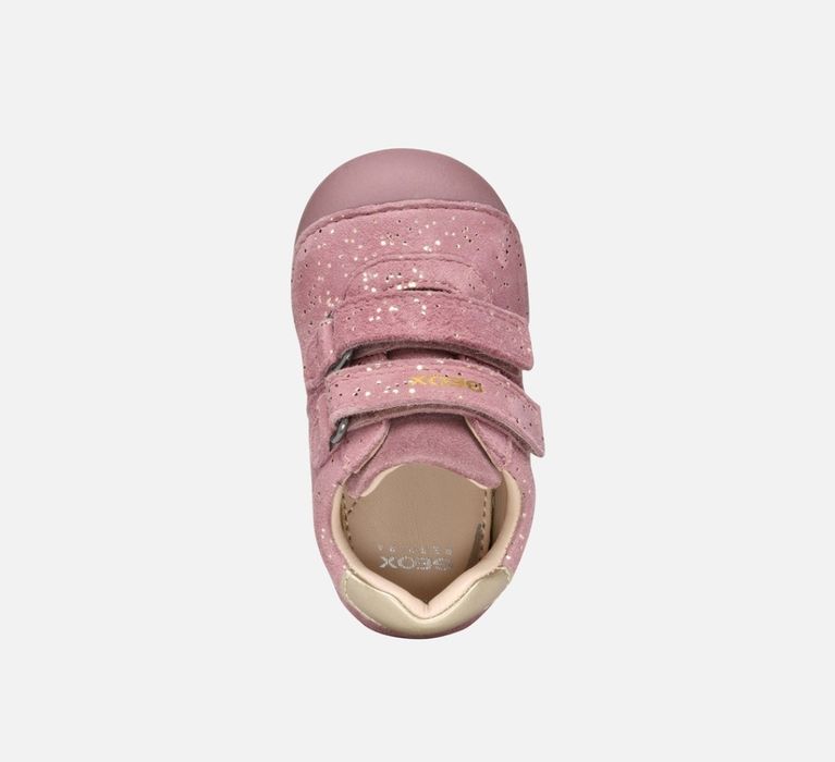 Бебешки обувки GEOX Tutim в розов цвят, естествена кожа, 2