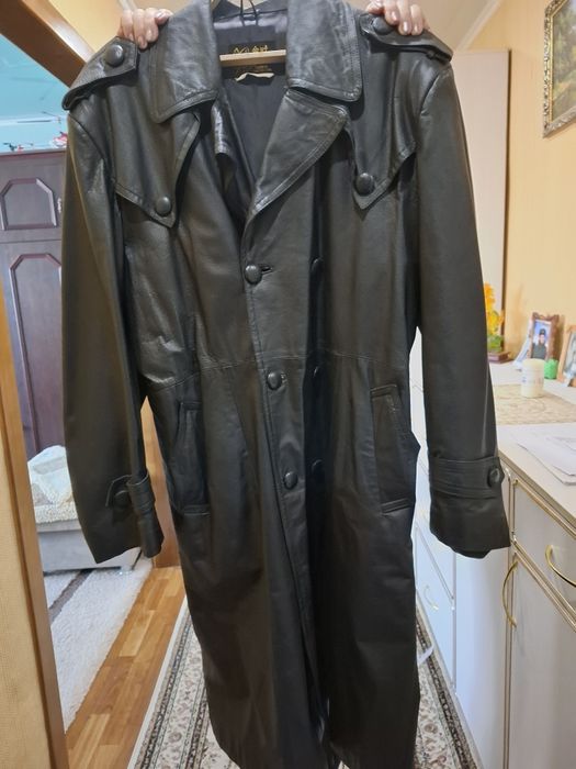 Пальто мужское кожаное