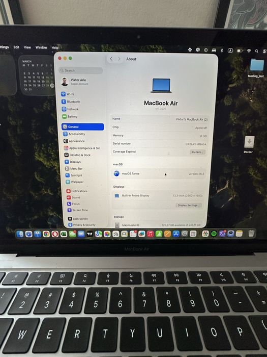 MacBook Air 13” M1, 8GB/256GB – отлично състояние