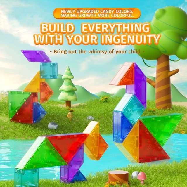 Joc Tangram Magnetic cu cutie de depozitare