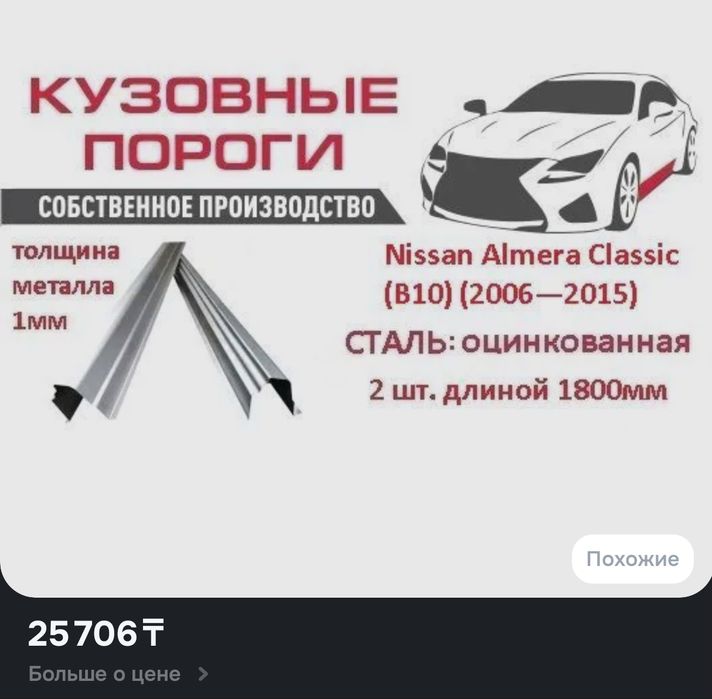 Пороги Ниссан альмера классик Nissan Almera classic