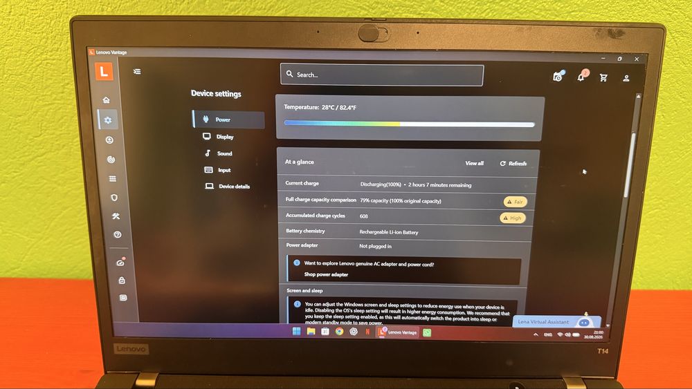 Lenovo Thinkpad T14 Gen 2i, core I5-1145G7, 16 GB RAM, 256 GB NVME Samsung- impecabile