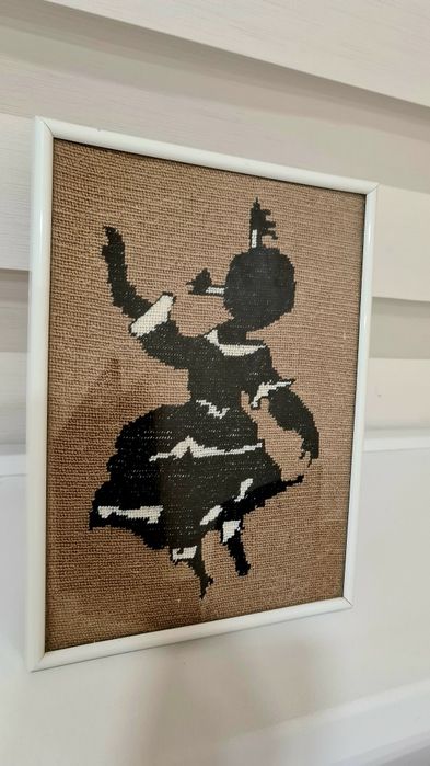 Tablou goblen negresă, cusută manual!