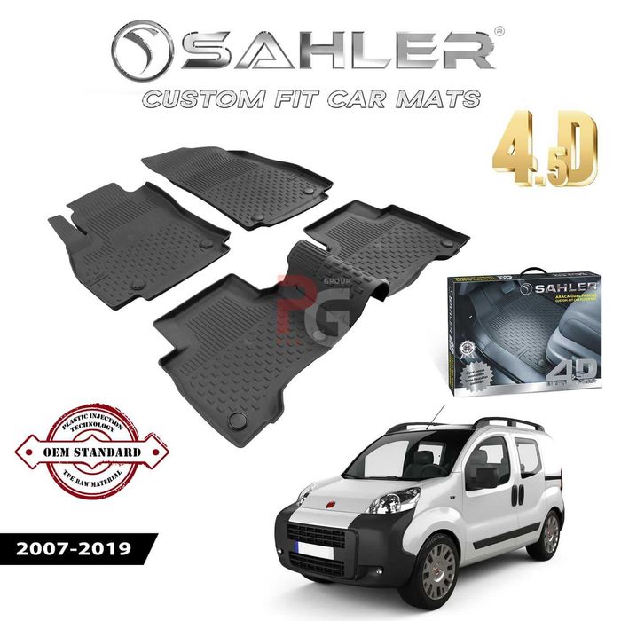 Гумени стелки за Fiat Fiorino / Фиат Фиорино / 2007-2019 Sahler / тип леген / висок борд