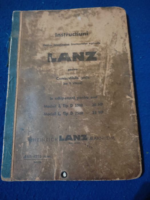 Manual original Lanz Bulldog An 1935