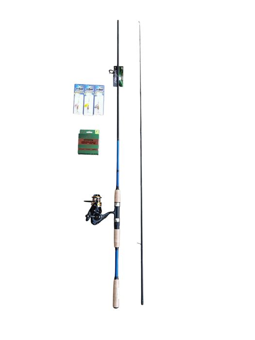 Спининг комплект - въдица ,макара 11 лагера, корда  и 3 блесни