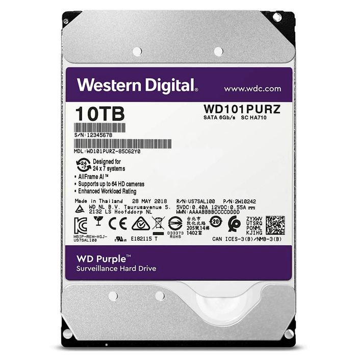 Жесткие диски от Hikvision WD PURPLE 10TB