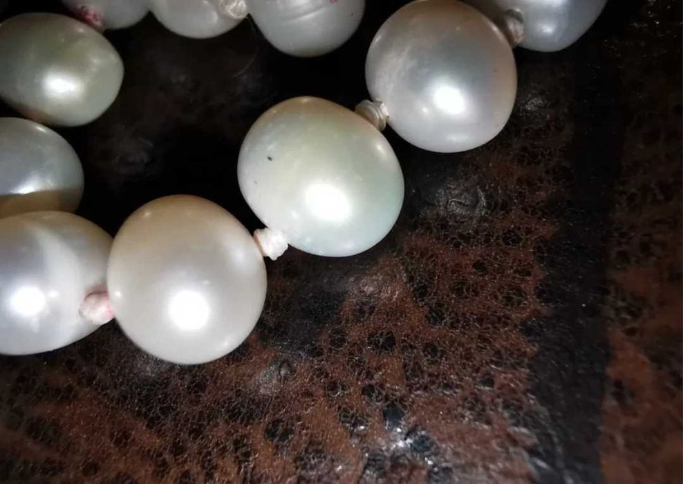 Colier perle naturale și glob de cristal și perla argint