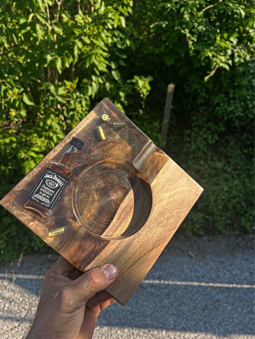 Луксозни пепелници за пури от дърво и епоксидна смола