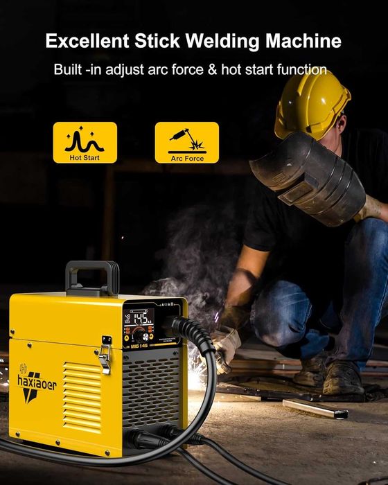 HAXIAOER 145A Безгазов телоподаващ заваръчен апарат 3 в 1 MIG/ARC/Lift TIG