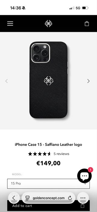 Кожен кейс за iPhone 15 Pro GOLDEN CONCEPT