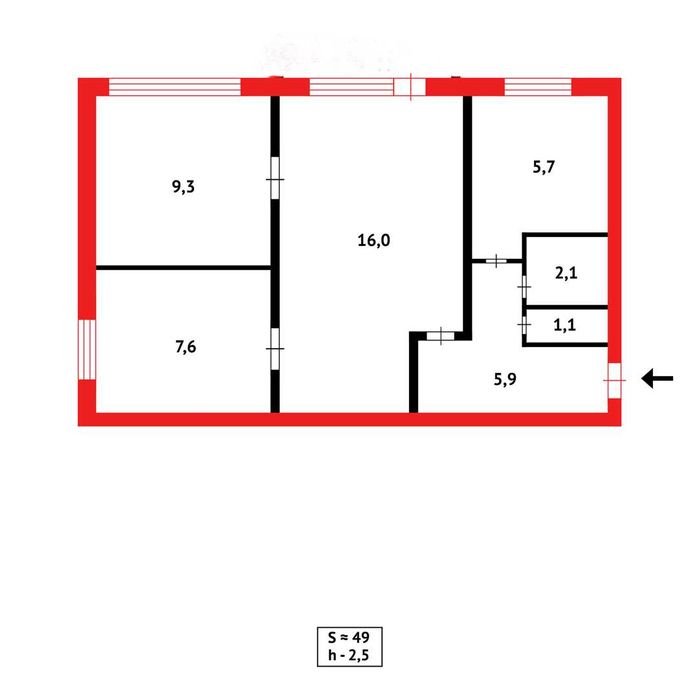 3х ком.малог.1эт, год 1973, 3мкр