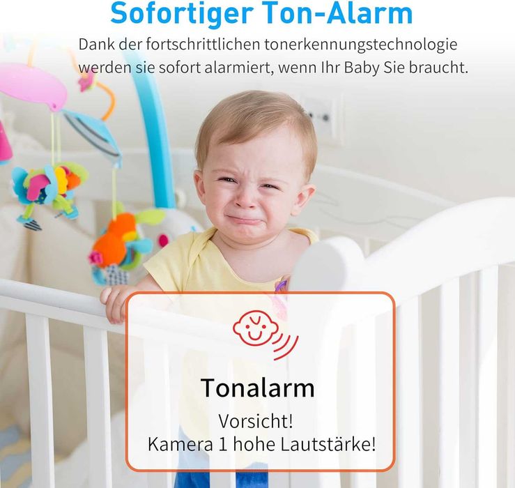 Бебефон, монитор с камера, 5050 mAh, 1400 фута обхват