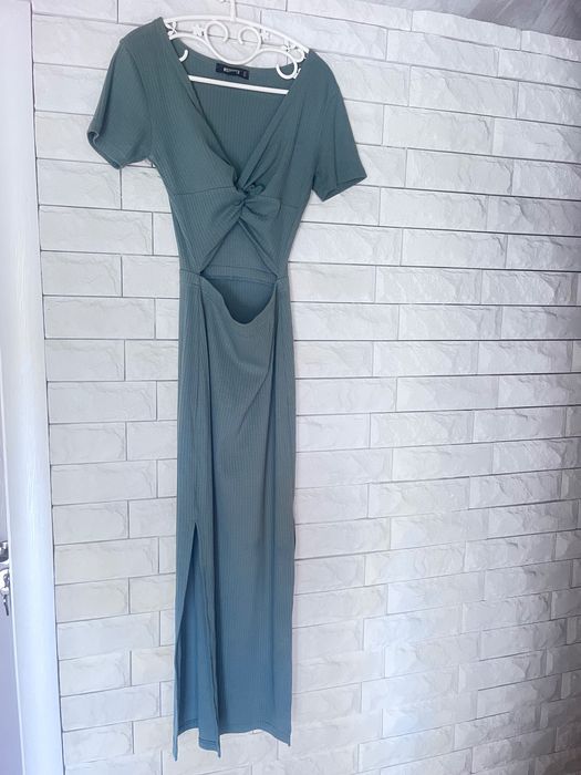 Рокля, зелена, миди дължина, лятна  дълга