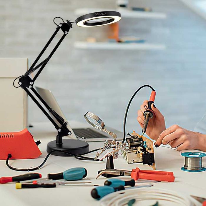 Lampa LED cu lupa, 2 Moduri de Prindere, Marire 10x, OBRALIX®