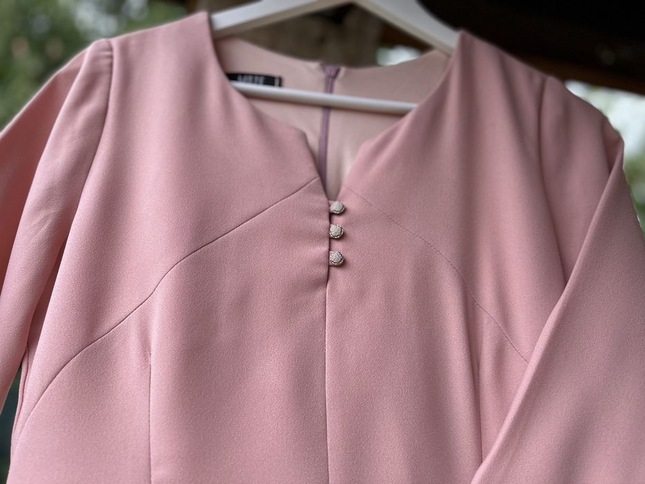 Rochie elegantă roz prăfuit – L (40)