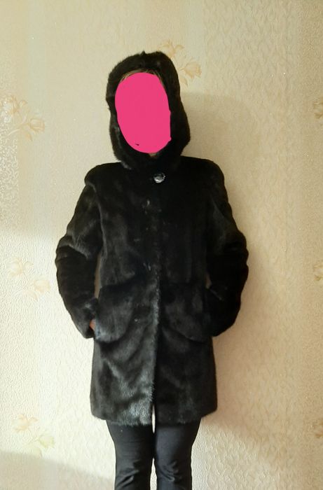 Шуба норковая чёрная
