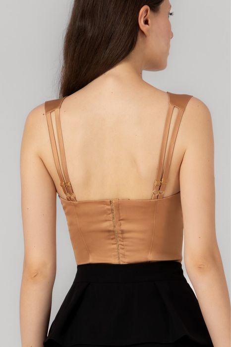 Mur Mur Bra top nude din satin elastic Genie