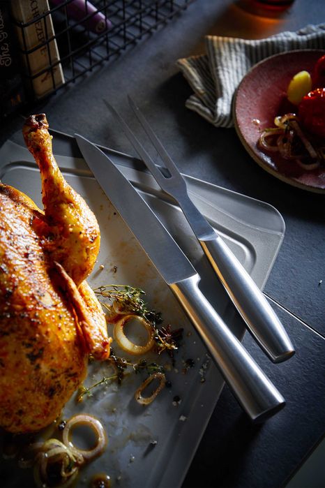 НОВ! Нож и вилица за транжиране на месо 34 см