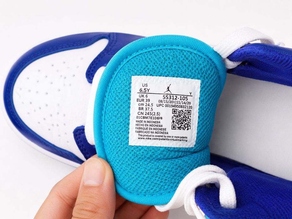 Jordan 1 Mid GS White/Blue – EU 39 – Originali