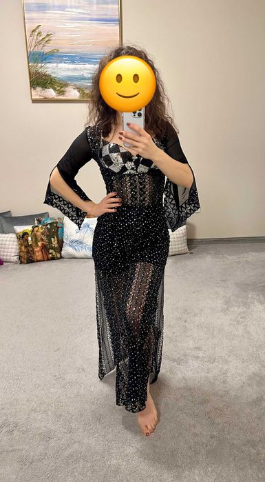 Фолклорен костюм за ориенталски танци - черна галабея